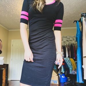 LulaRoe Black & Pink Dress